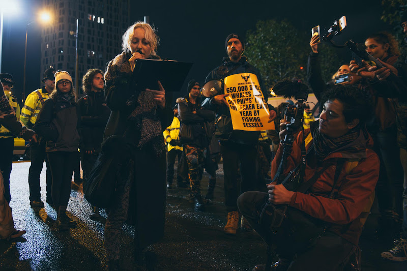 Activist Makes A Speech At Fish Market Protest