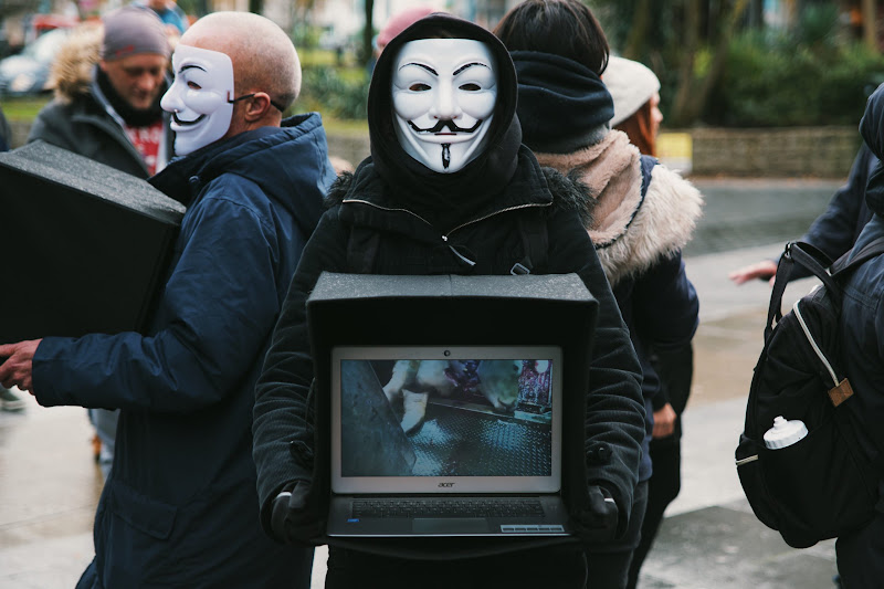 Masked AV Activist Showing Cow Slaughter Footage