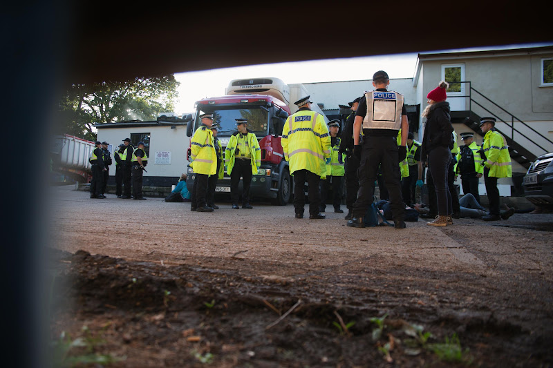 Police Dealing With Activists At Slaughterhouse Action