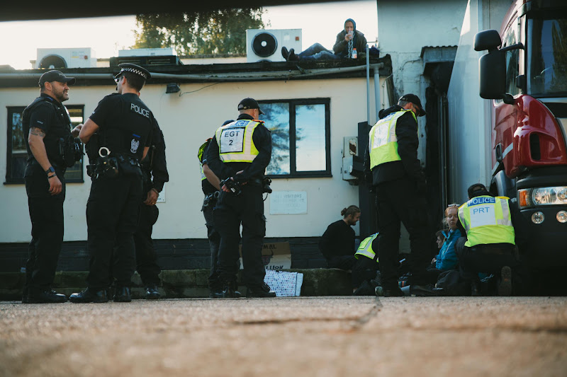 Police Dealing With Activists At Slaughterhouse Action