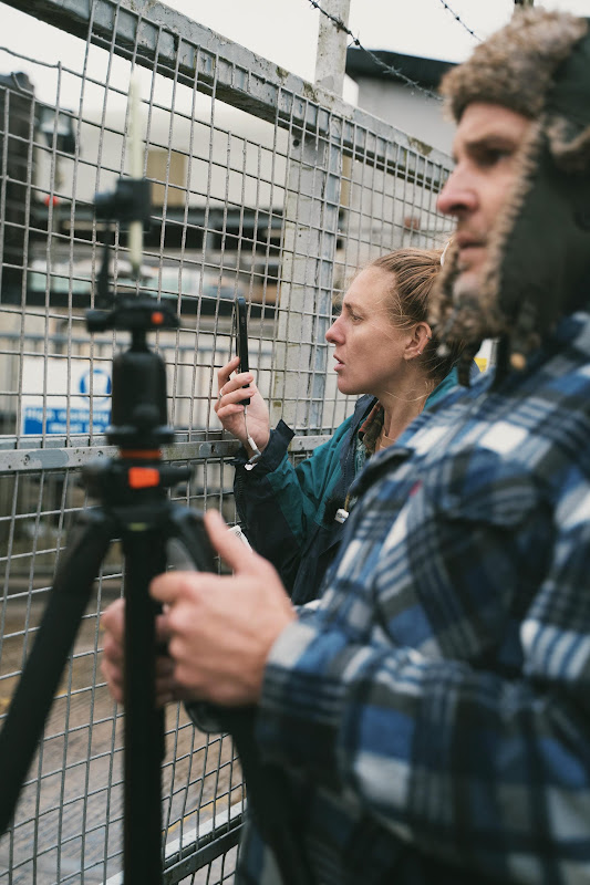 Activists film into slaughterhouse grounds. St Merryn's Meat Slaughterhouse, Bodmin, Cornwall
