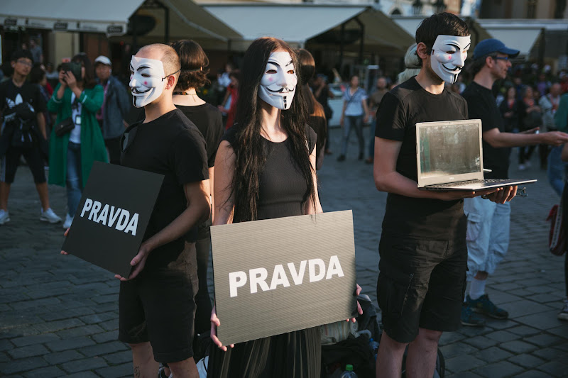 Activists Stood In AV Cube Of Truth